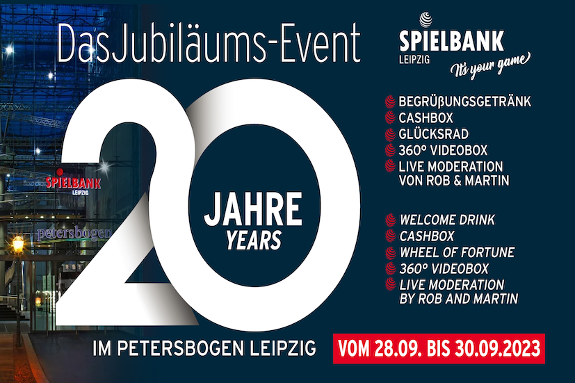 20 Jahre Jubiläums-Events 2023 Spielbanken Sachsen