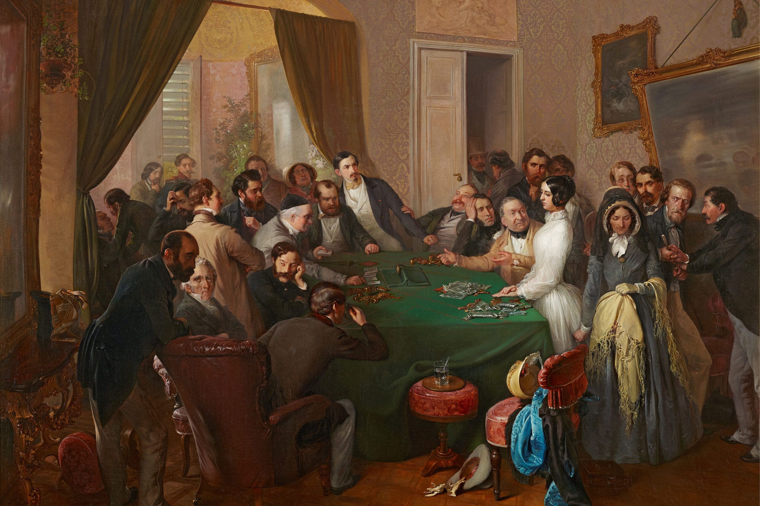 Bild “Va banque (Glücksspiel)” von 1849 vom Maler Eduard Swoboda.